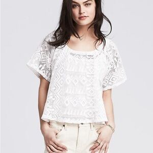 EUC BR white Lace Women's Top